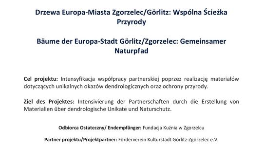 Drzewa bez granic – wspólna ścieżka przyrody Zgorzelca i Görlitz wkrótce online Drzewa bez granic – wspólna ścieżka przyrody Zgorzelca i Görlitz wkrótce online