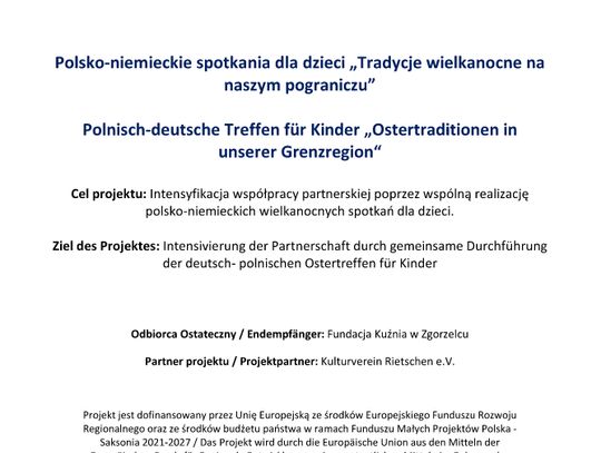 Deutsch-Polnische Begegnungen für Kinder: „Ostertraditionen in unserer Grenzregion“