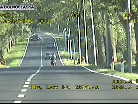 Motocyklista pędził 120 km/h przy ograniczeniu do 50 km/h