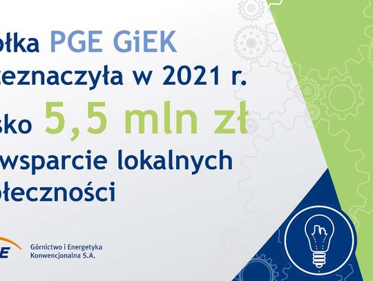 PGE GiEK: blisko 5,5 mln zł na wsparcie lokalnych społeczności w 2021 r.