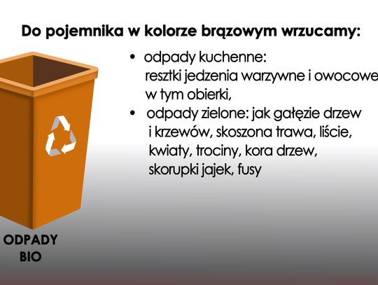 Segregacja odpadów - kolor brązowy