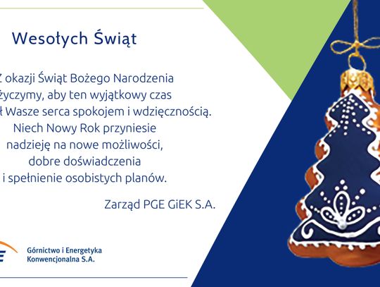 Życzenia świąteczne od PGE GiEK