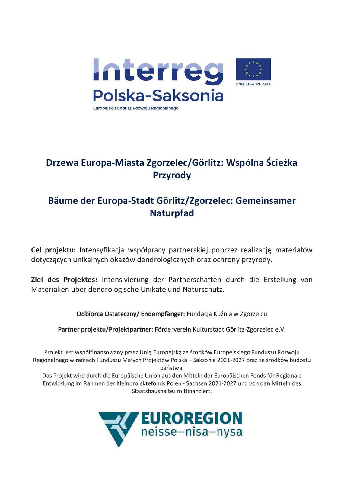 Drzewa bez granic – wspólna ścieżka przyrody Zgorzelca i Görlitz wkrótce online