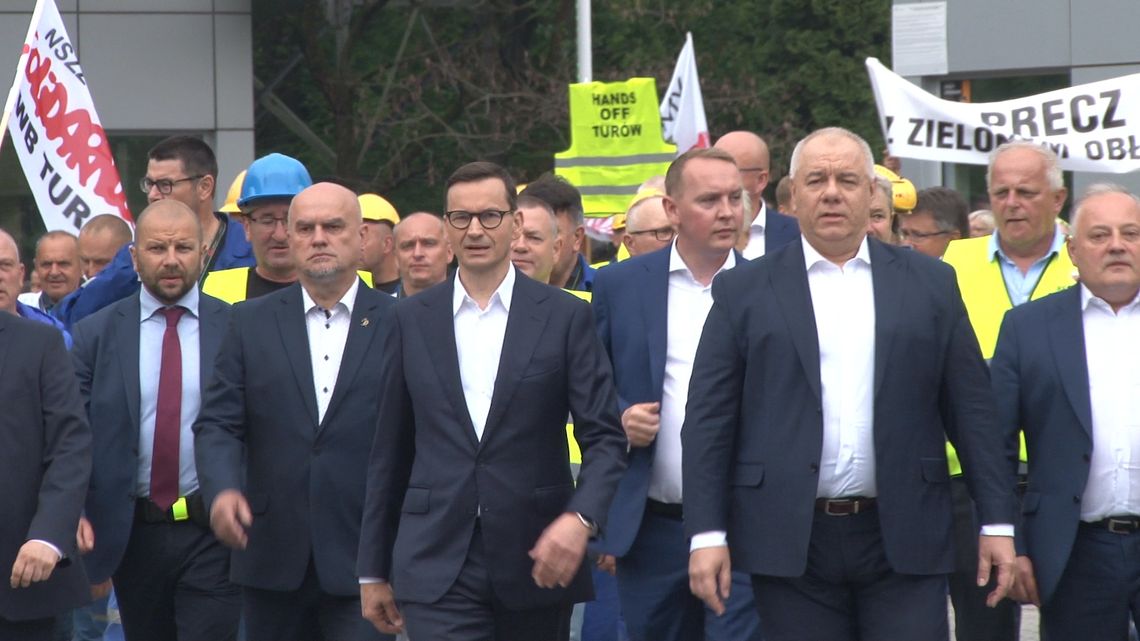 Konferencja prasowa premiera Mateusza Morawieckiego w sprawie KWB Turów