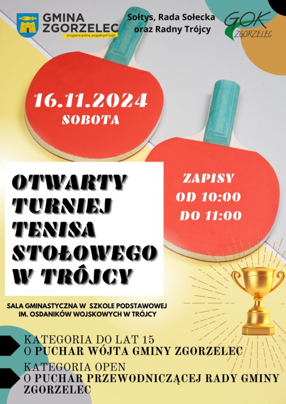 Otwarty Turniej Tenisa Stołowego w Trójcy – Zaproszenie do Udziału