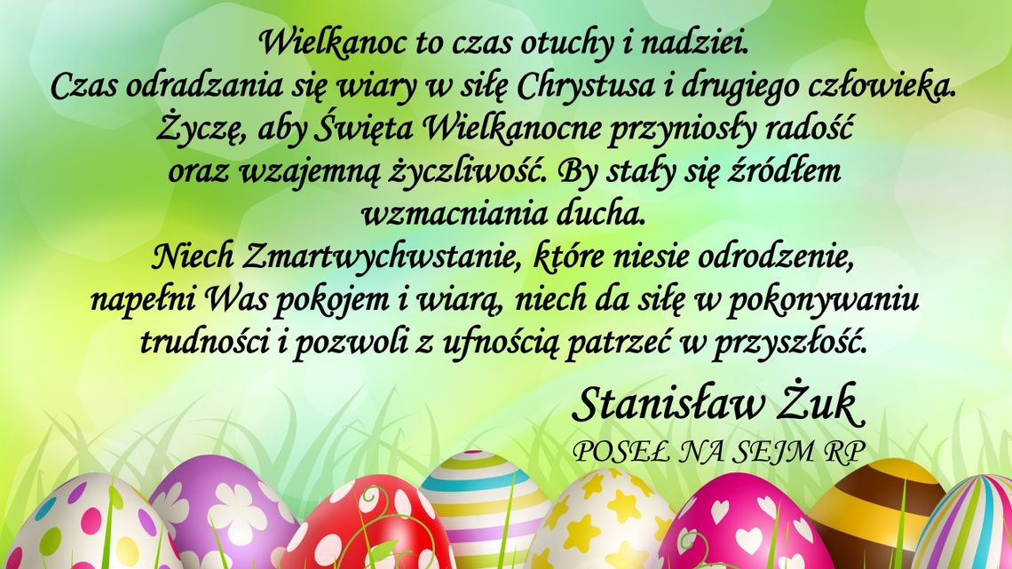 Świąteczne życzenia od posła Stanisława Żuka