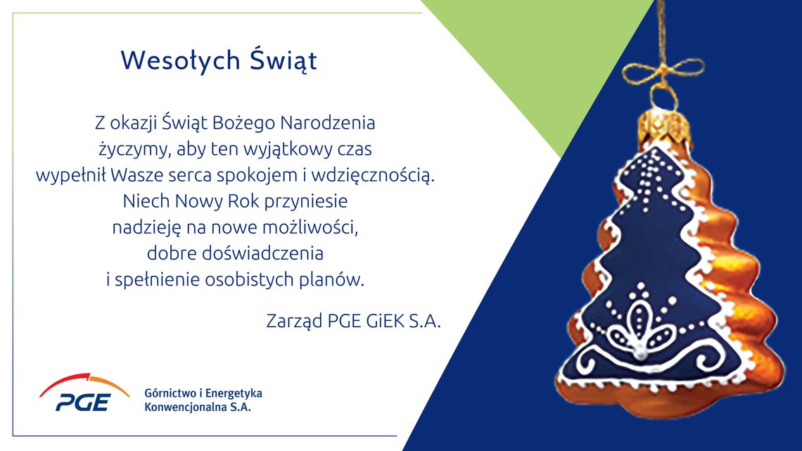 Życzenia świąteczne od PGE GiEK