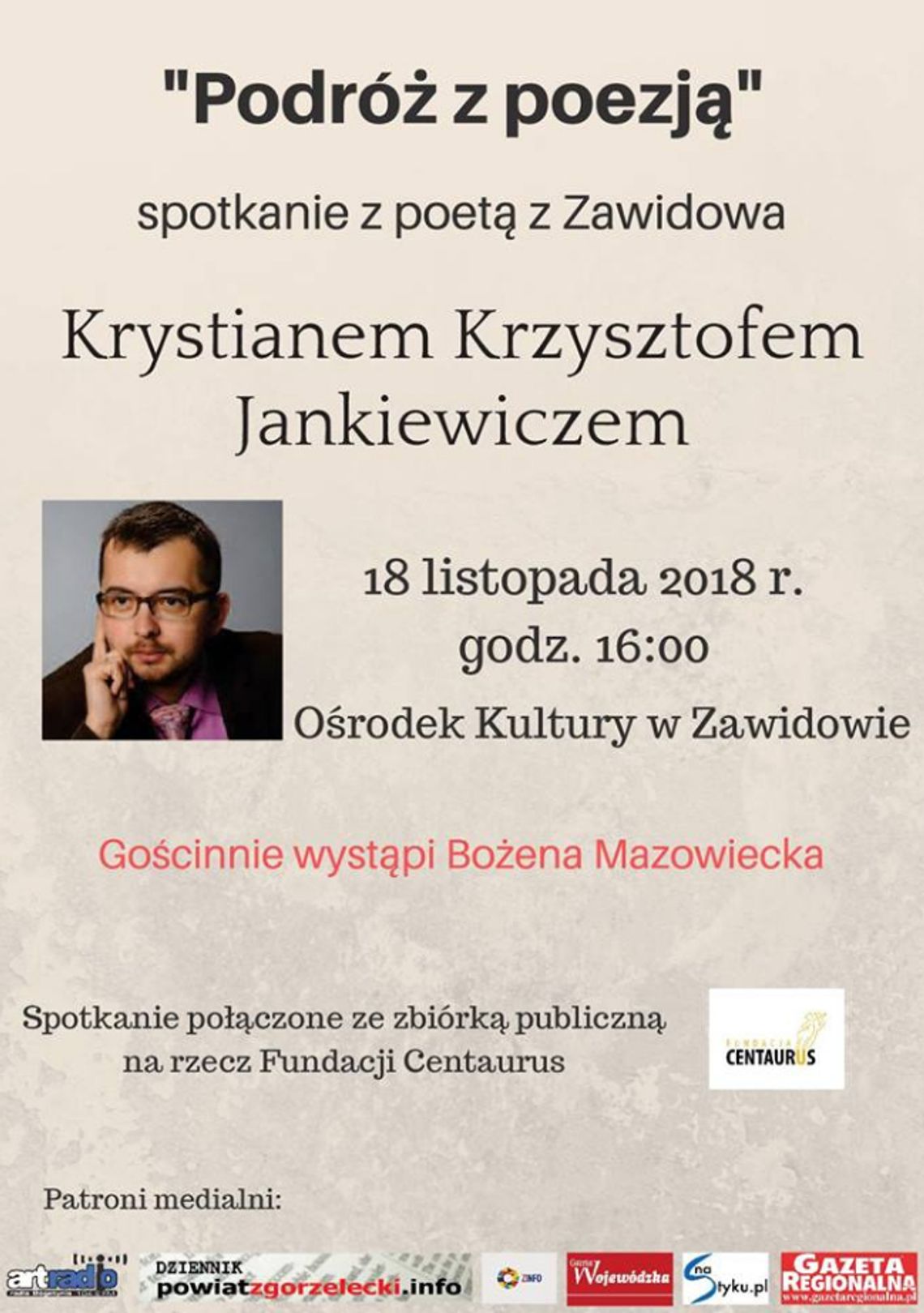 "Podróż z poezją - Poeta z Zawidowa" Krystiana Krzysztofa Jankiewicza